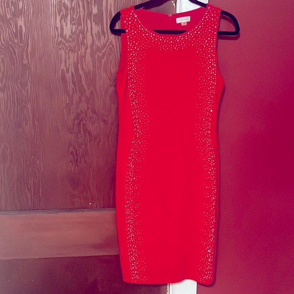 Calvin Klein Dresses & Skirts - Calvin Klein Red Rhinestone Dress